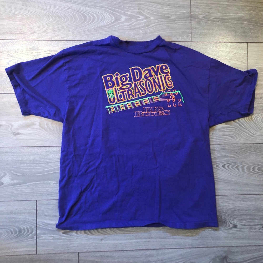 Vintage Big Dave and the Ultrasonics Hanes Beefy Single Stitch Blues Band Tee
